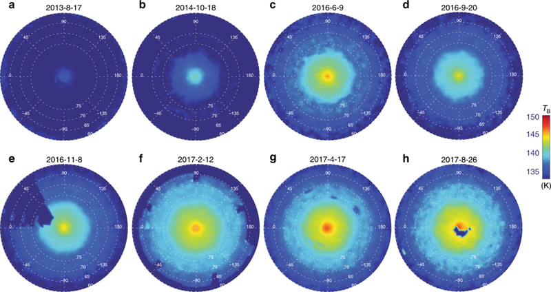 Temperature maps of Saturn’s northern stratosphere demonstrate a clear hexagonal shape emerging that matches the hexagon on the planet’s surface.